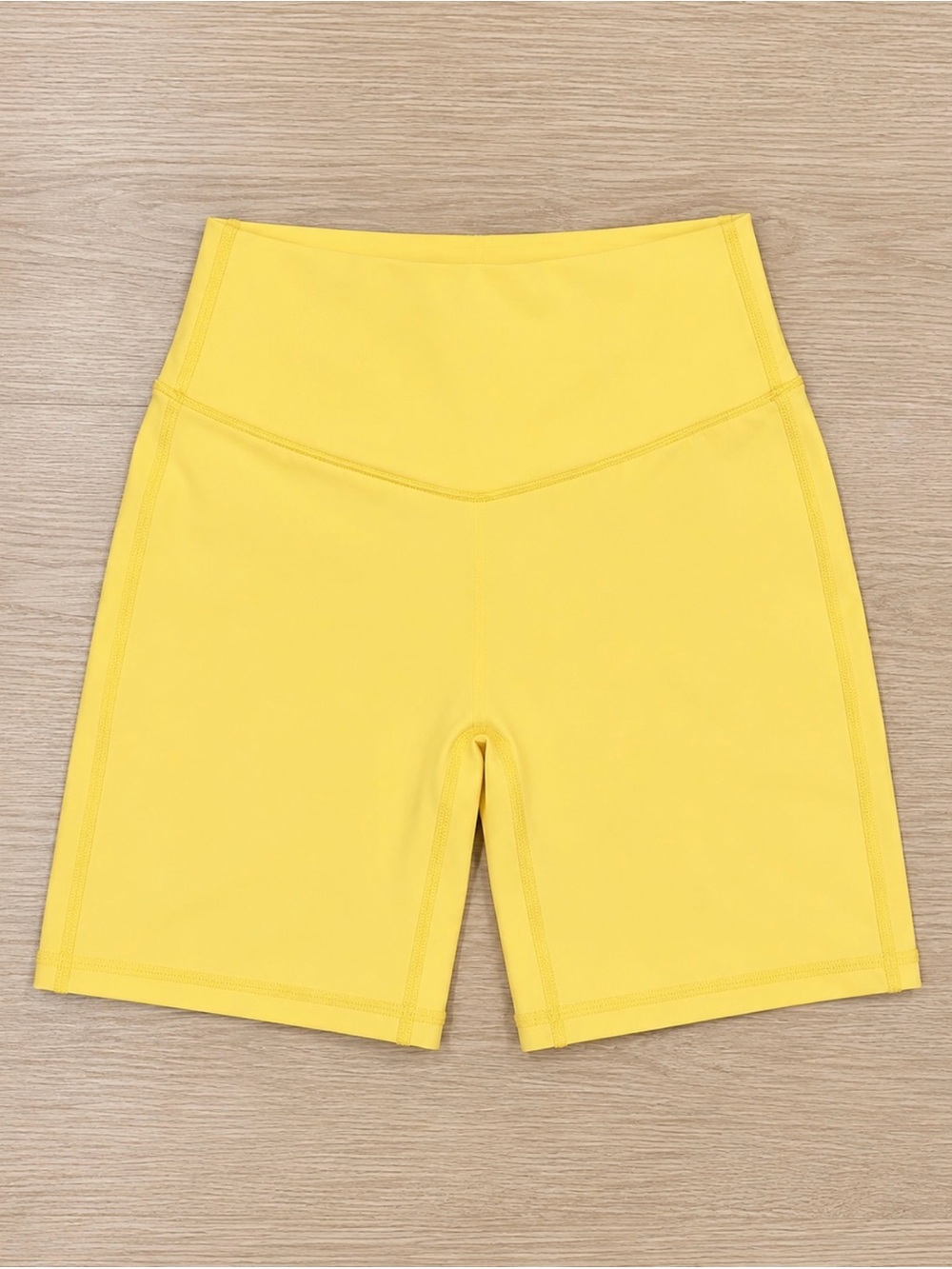 BuffBunny Bright Yellow High-Waist Bike Shorts